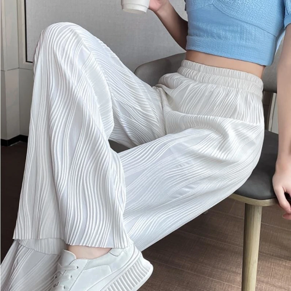 Clothing Aliexpress Ebay Fashion Street Water Ripple Printing Zipper Micro-Pants Women