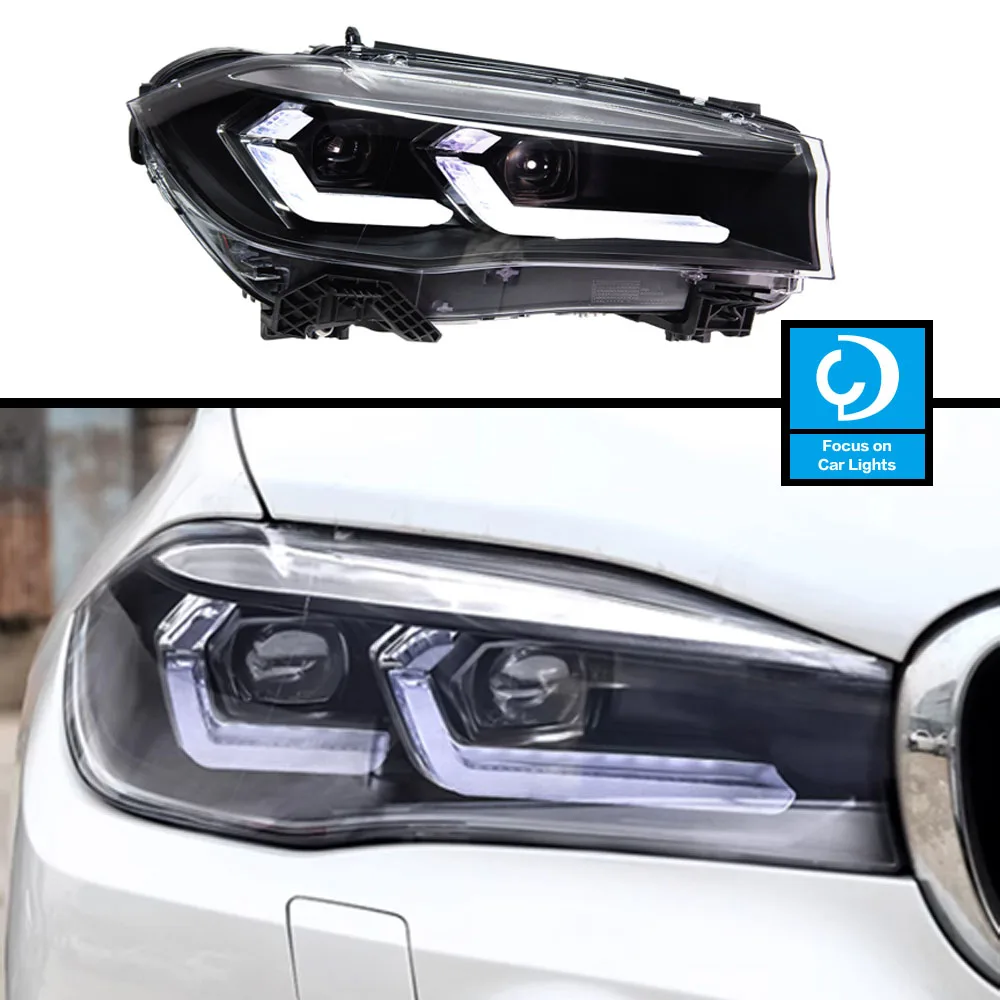 

Car Lights for X5 F15 2014-2018 X6 F16 LED Auto Headlights Assembly Upgrade M5 Competition Bifocal Lens LHD RHD Lamp Accessories