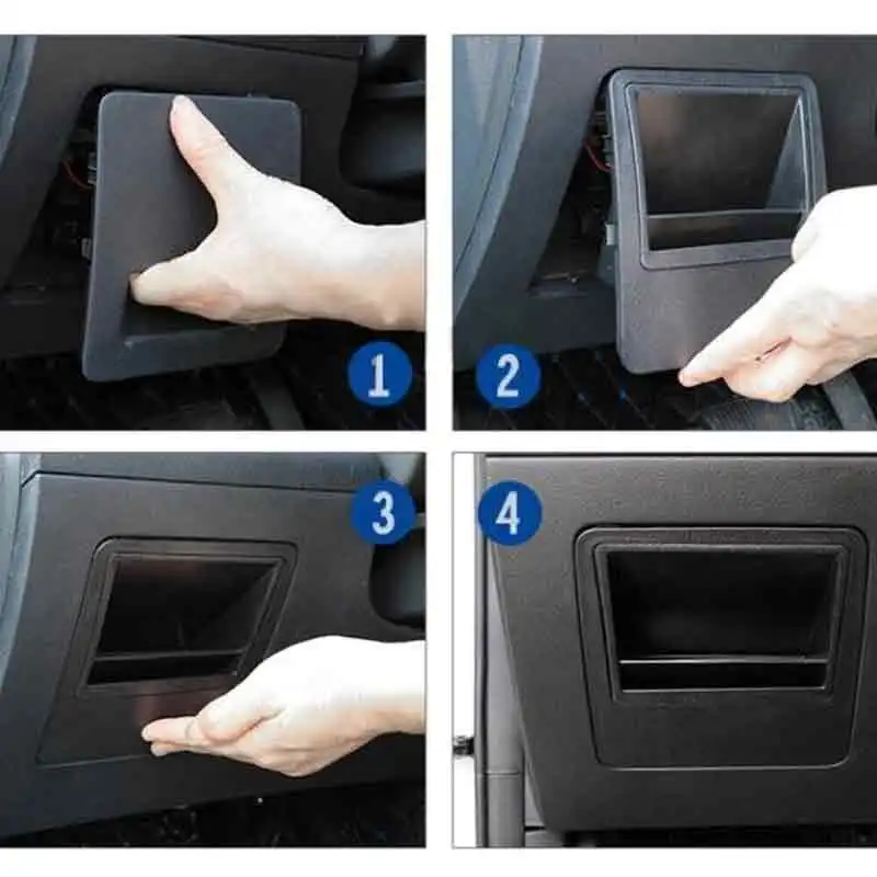 Car Front Dashboard Fuse Cover Storage Box Bin Card Coin Case Trim Fit for Hyundai Elantra Black Plastic