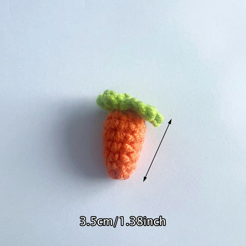 Crochet Fruit Ornament 1PC Handmade Crochet Fruit Ornament Accessories Hand Knitted Wool Flower Artificial Fruit and Vegetable DIY Keychains Charms
