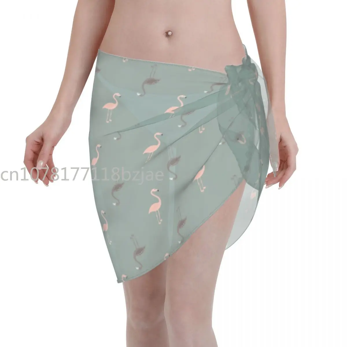 Costumi Da Bagno Sexy In Chiffon Pareo Flamingo Bird Animal Beach Cover Up Wrap Sarong Gonne New Beach Wear Costumi Da Bagno Bikini Cover-Ups