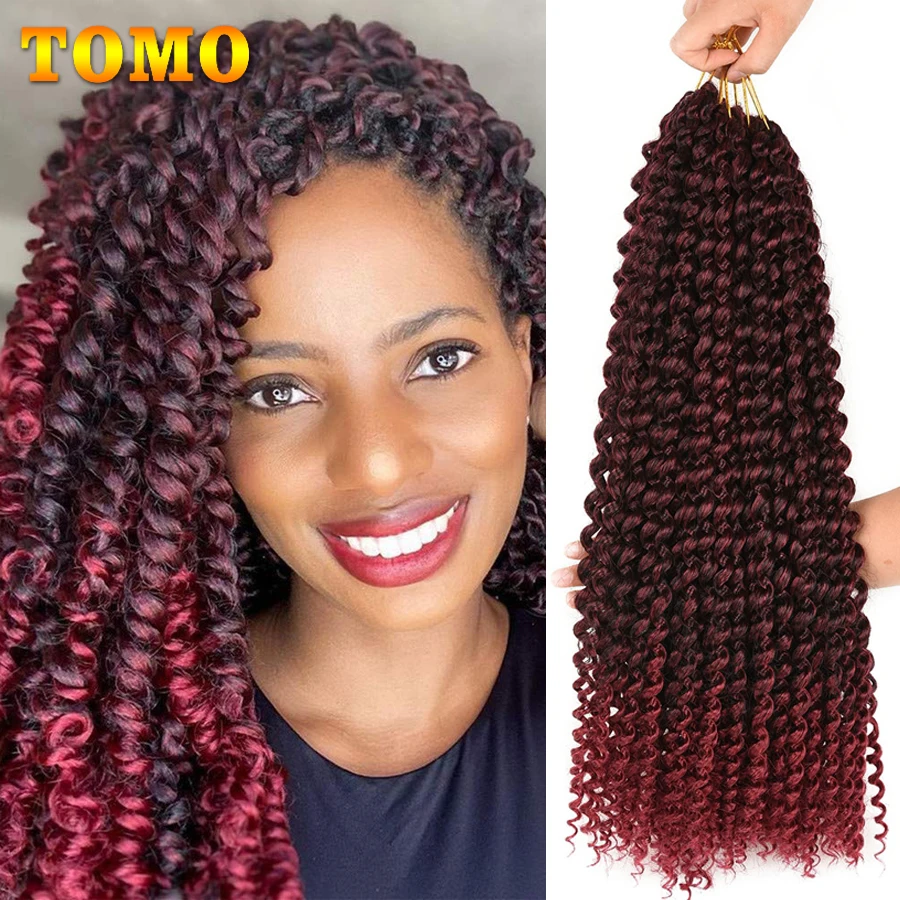 

TOMO Passion Twist Crochet Hair 14 18 24 inch Water Wave Synthetic Braids Long Bohemian Curly Braiding Hair Extensions For Women