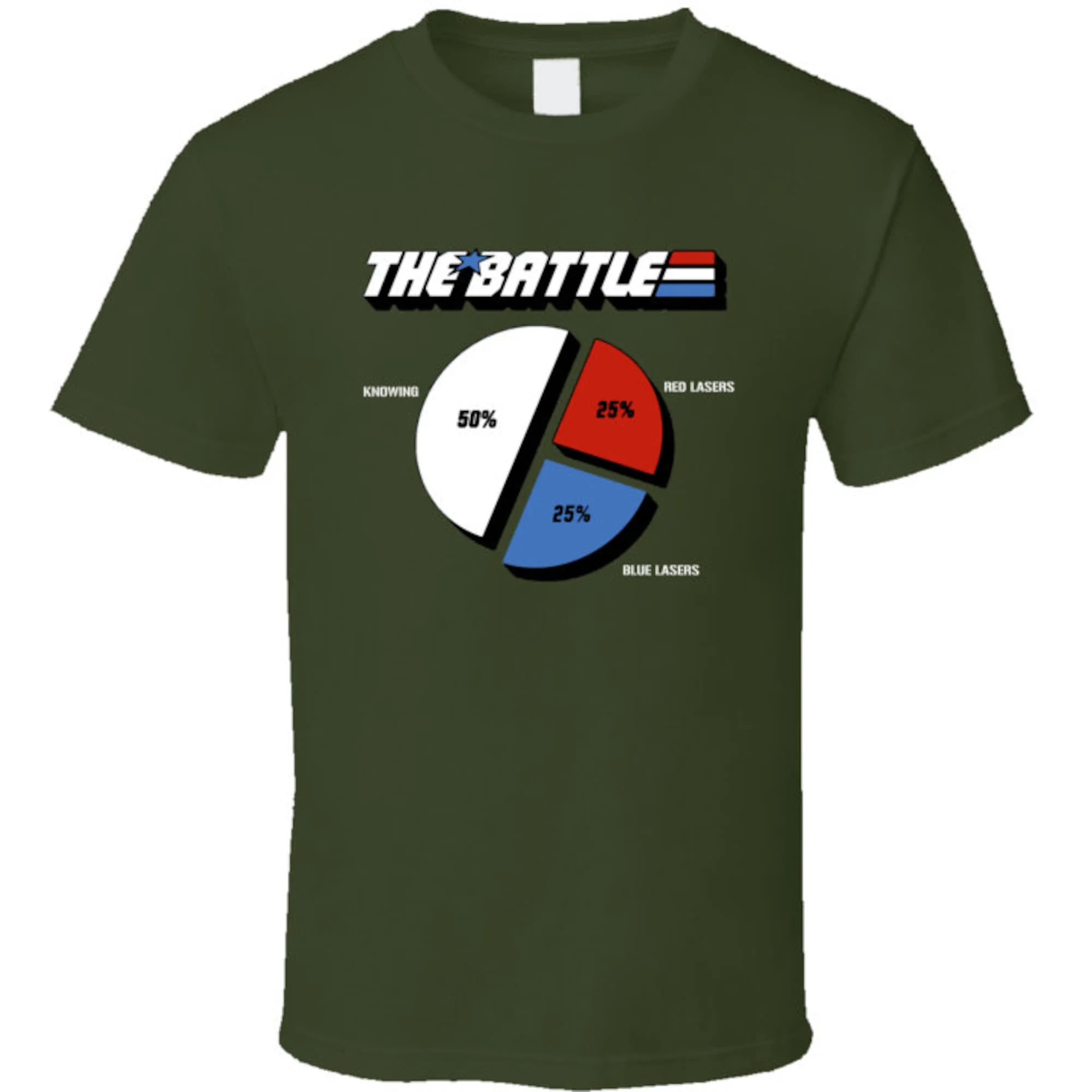 Gi Joe Knowing Is Half The Battle Pie Chart T Shirt Maniche Lunghe O Corte