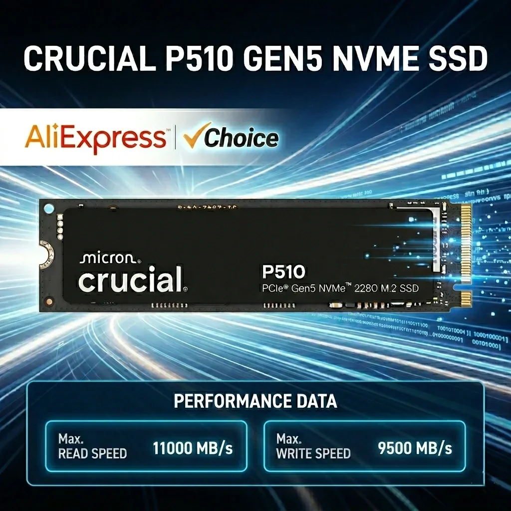 Crucial P510 M.2 2280 PCIe Gen5 NVMe Internal SSD, 256GB 3D NAND Ultra High Speed Gaming Storage Drive For Laptop & Desktop PC 2