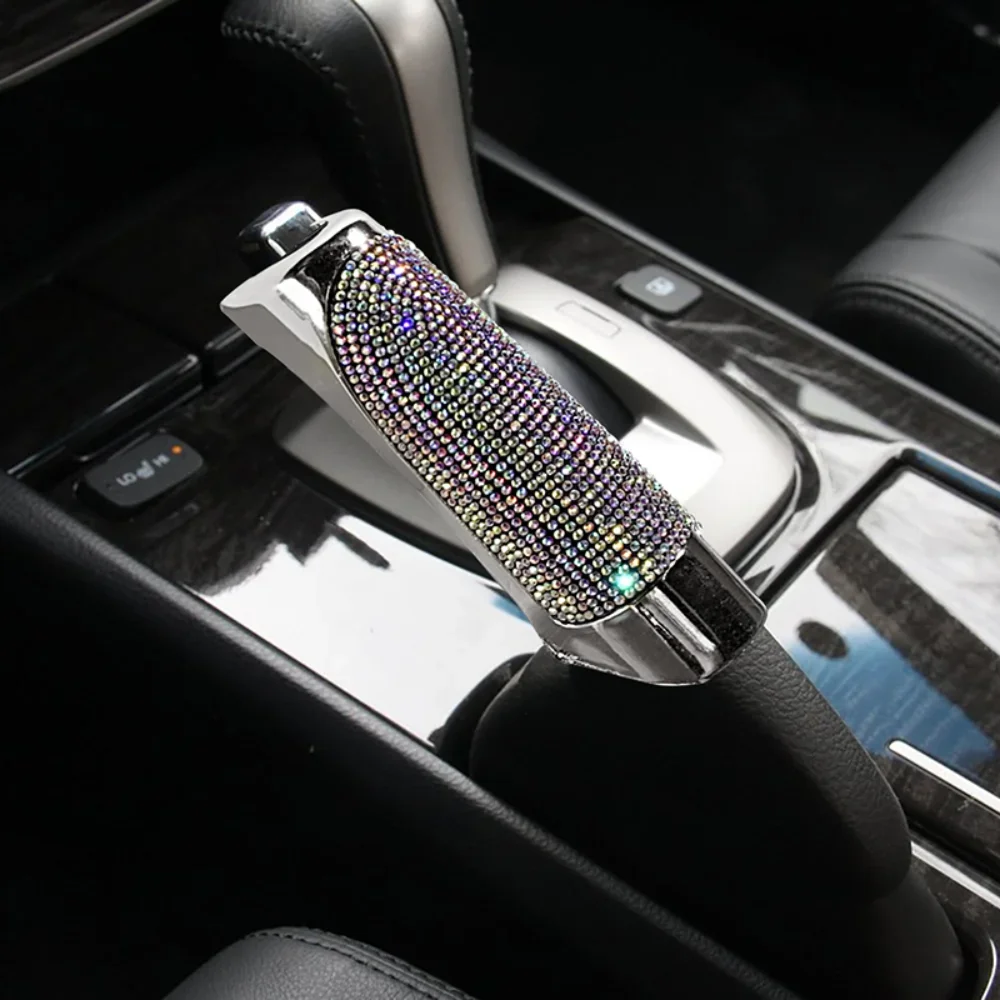 Universal Crystal Car Handbrake Covers Anti-slip Auto Gear Shift Collars Diamond Car Bling Accessories Interior for Woman