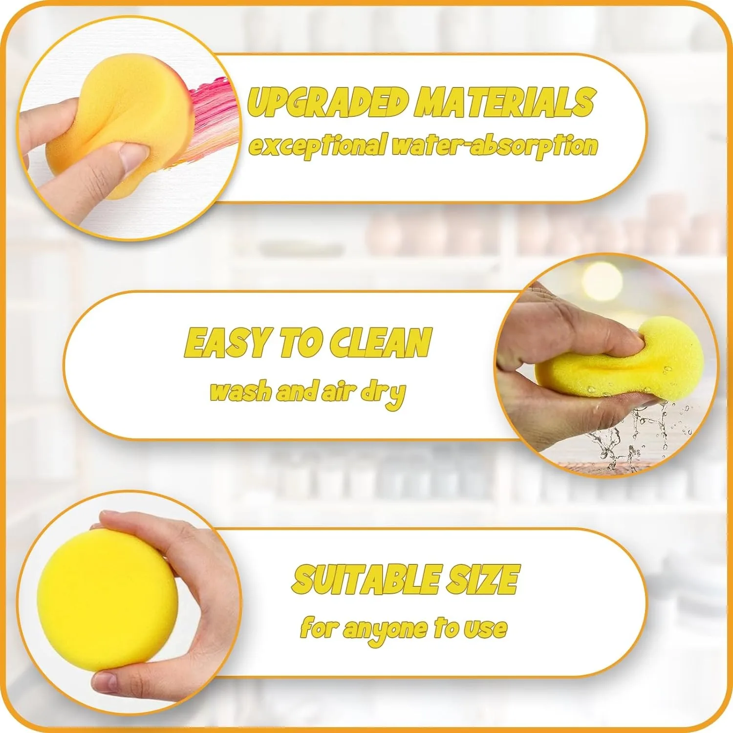 6 Spugne Rotonde Per Pittura - Diametro 7.6 Cm, Per Acquerello, Ceramica E Face Painting - Foto 12