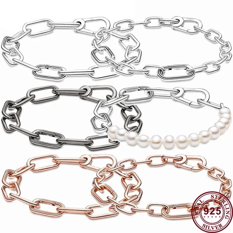 

New Hot 925 Silver Exquisite Me Series Pearl Women's Me Bracelet Is Suitable For Original High-quality Glamorous Fashion Jewelry