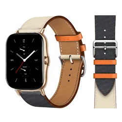 Premium Leather Watch Band - 20mm/22mm Adjustable Strap Bracelet - 22mm (Indigo - craie)
