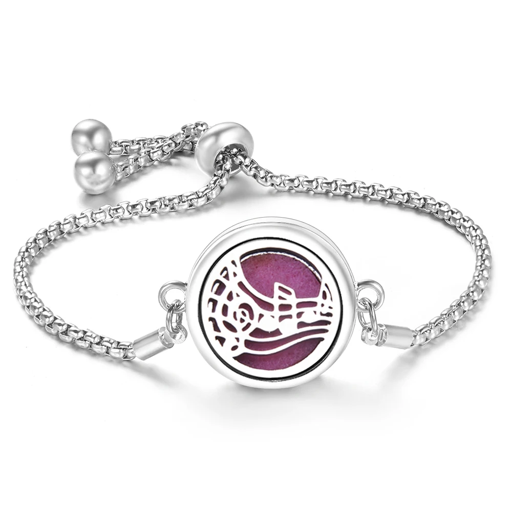 Angel Wings Aromatherapy Diffuser Bracelet - Stainless Steel Adjustable Fashion Jewelry Gift