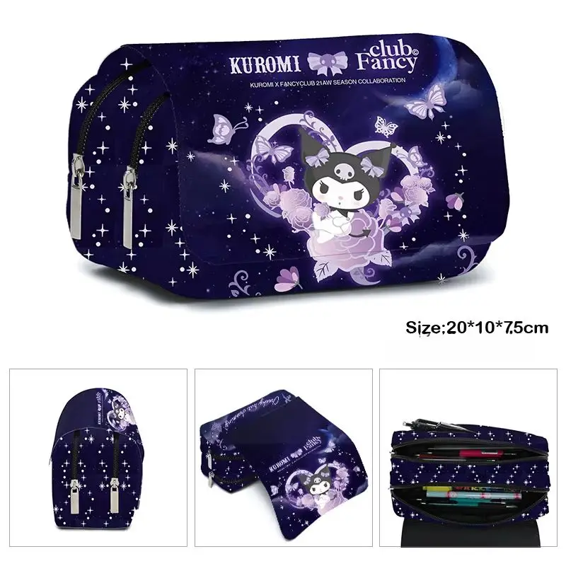 Schoolbag Students Kawaii Double-layer Pencil Bag Large-capacity Casual Backpack Cartoon Printing