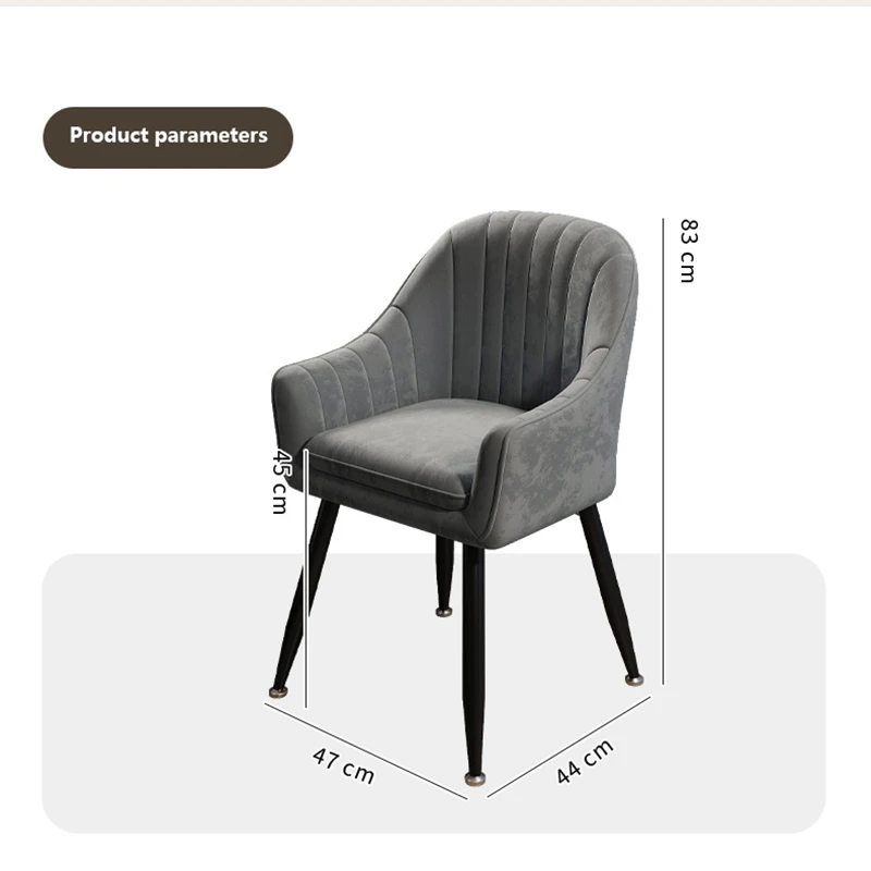 Free Shipping Unique Dining Chairs Comfortable Upholstered Metal Kitchen Chairs Italian Luxurysillas De Comedor Home Furnitures