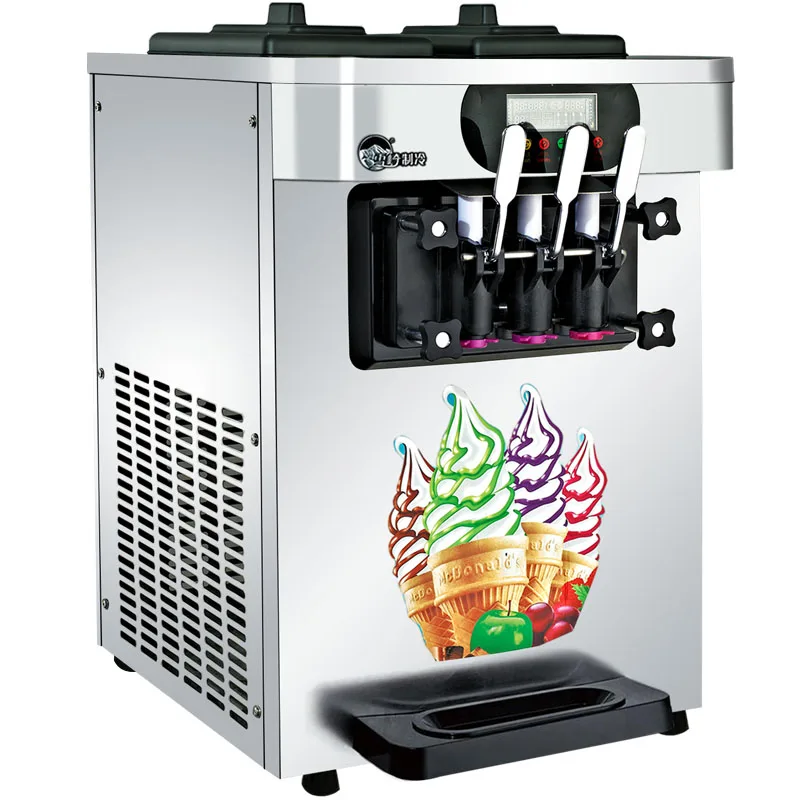 3 Gusti Ice Cream Maker 18-22L/H Vendita Calda Gelato Table Top Mini Soft Ice Cream Milkshake Vending Machine