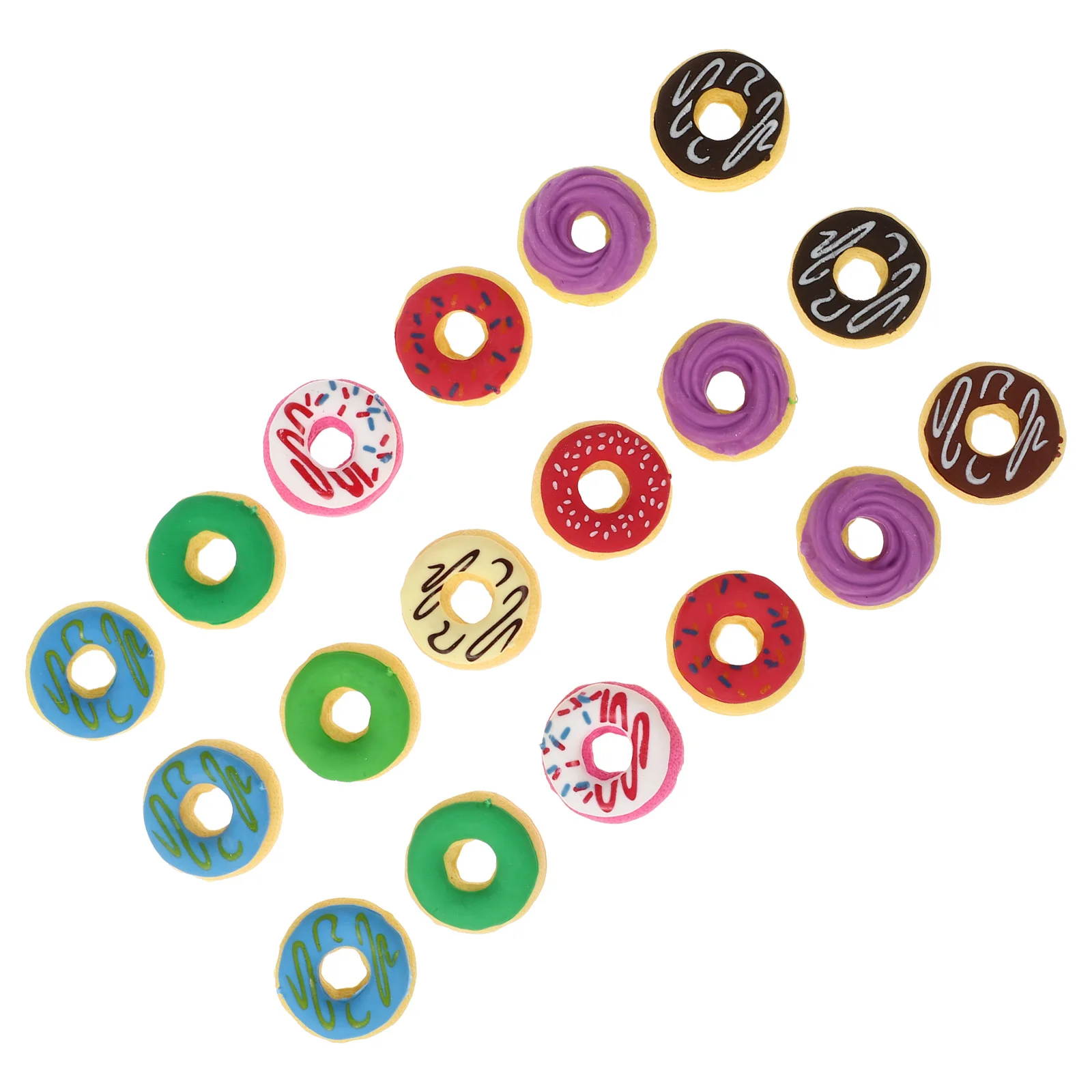 

18 Pcs Donut Eraser Adorable Donuts Decor Dessert Mini School Supply Rubber Decorative Doughnut Portable Child Erasers for Kids