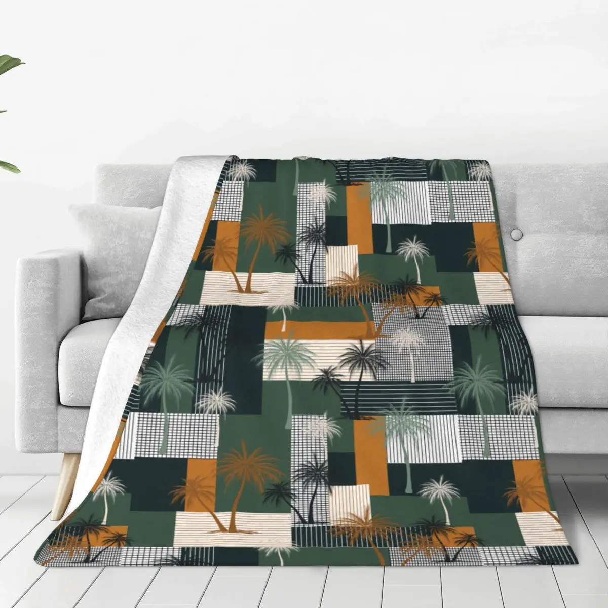 

Hawaii Style Leaf Blankets Flannel Winter Multi-function Super Soft Throw Blanket for Bed Travel Bedspreads