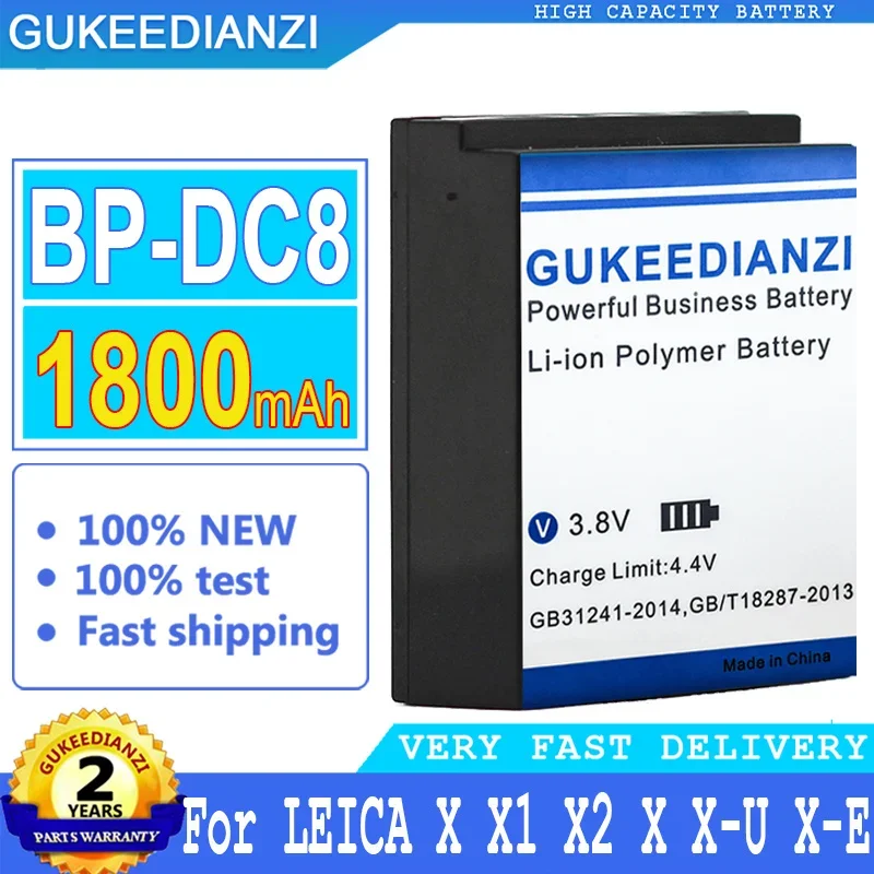 

Аккумулятор GUKEEDIANZI для камеры, 1800 мА · ч, BP-DC8, BPDC8, для LEICA X Vario X1 X2, Type 113, X-U, Type 102, 107