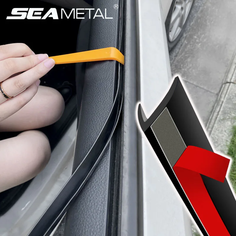 SEAMETAL V Shape Car Side Window Seal Strip Auto Glass Rubber Window Filler Sealing Strips Noise