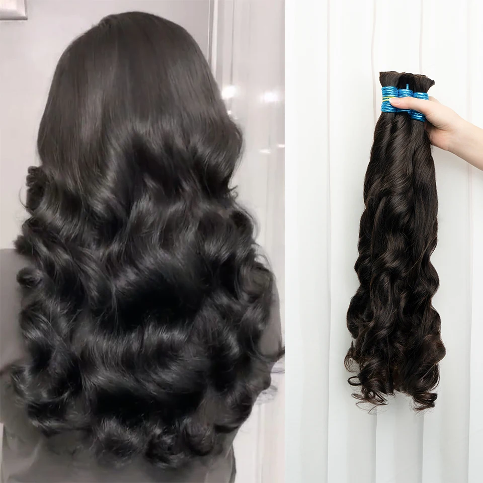 Human Hair Bulk Loose Wave No Weft Hair Bundles For Braiding Deep Extensions Brazilian Natural Black Human Braiding