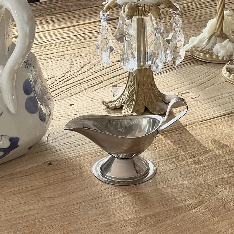 Seasoning Jar 304 Sauce Dripless Lip Salt Spice Gravy Boat Kitchen Restaurant steak Sauce Lip Stainless Steel Boat Storage Box