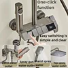 Aircraft Carrier Alloy Shower Shower Set Household Bathroom Piano Button Pressurized Nozzle Shower Set with Digital Display 3