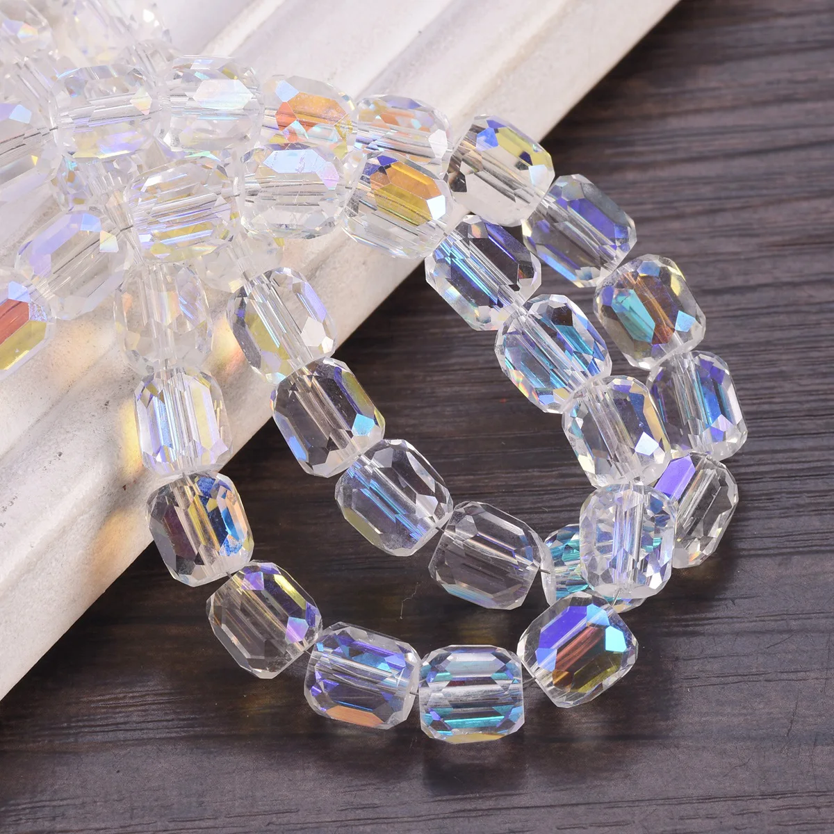 10 Perle Di Vetro ROTONDO 8 Mm - Argento Antico AB - INCISO - Premium - Raro - Perle Rare Di Boemia - B_1487 - Italia - Foto 11