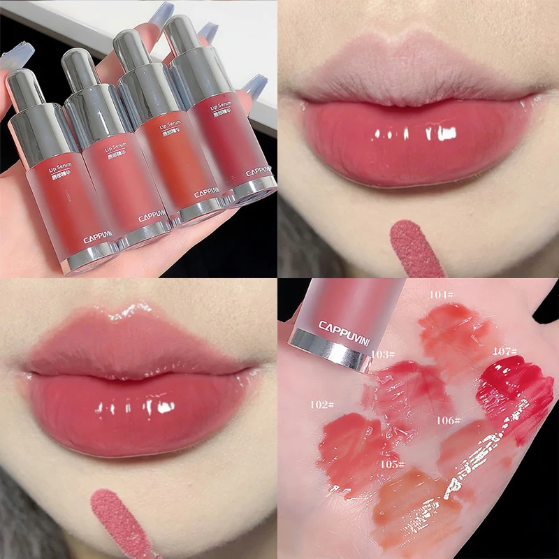 

Sexy Red Mirror Water Lip Glaze High Gloss Moisturizer Lasting Color Non-stick Cup Lip Gloss Little Milk Bottle Lip Stain Makeup