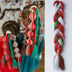 Ombre Festival Rave Hair Extensions in Purple, Pink, and White Tones - 26inches (Braids - N11)