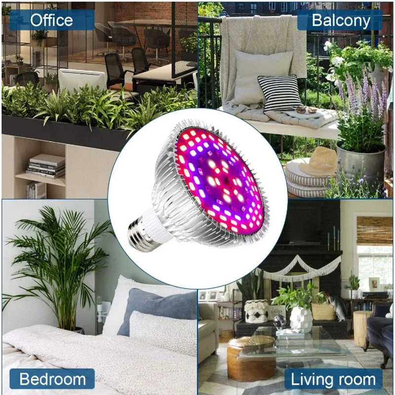 Clip Grow Light Bulb ,Full Spectrum LED Grow Light , 320W Equivalent Plant Bulb for Seeding , Growing ,Bonsai, E27 Base