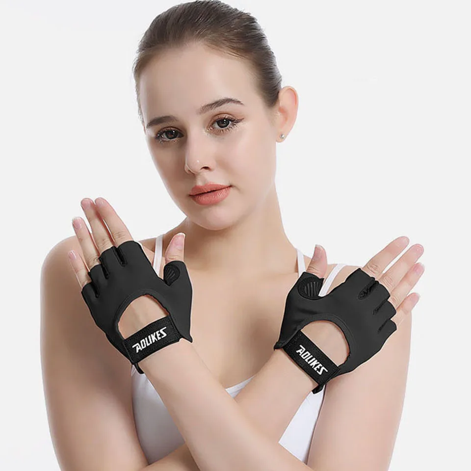 AOLIKES Breathable Cycling Gloves Workout Gym Gloves for Men Women Weight Lifting Fingerless Gloves Training Exercise Fitness 6