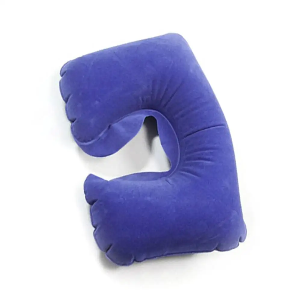 Inflatable Pillow Travel Flight Neck U Rest Air Cushion+ Eye Mask + Earplug 6