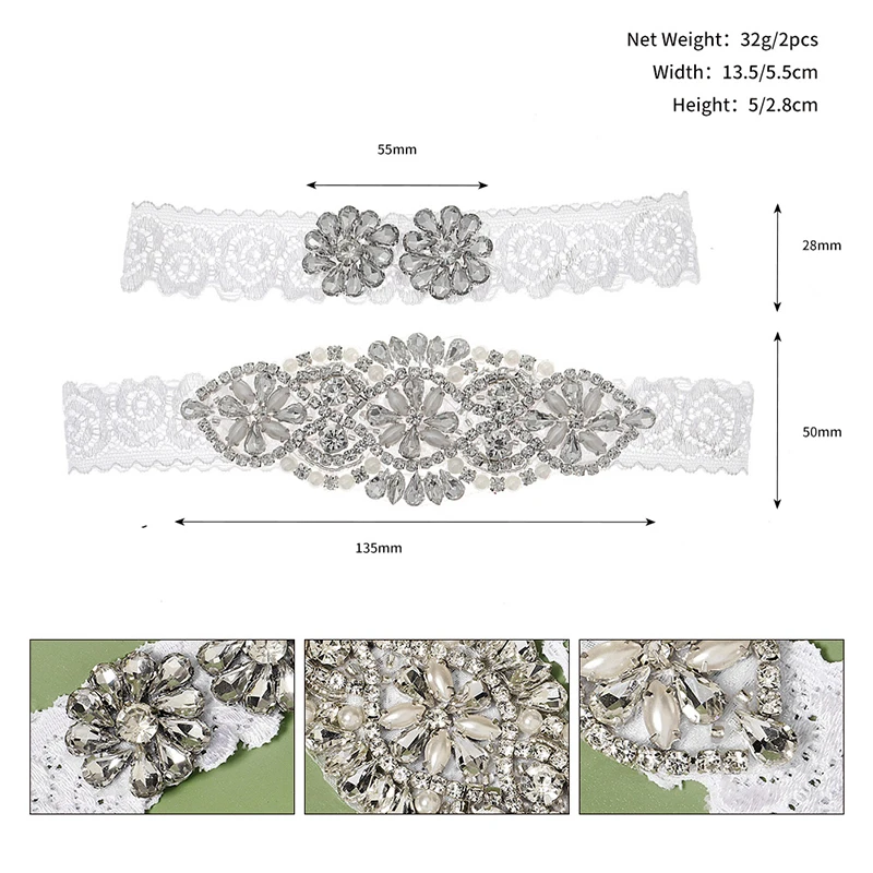 Bridal garter belt Miallo Bride Sexy Lace Flower Rhinestones Pearls Wedding Garter Belt Bridal Thigh Leg Garter Ring For Women