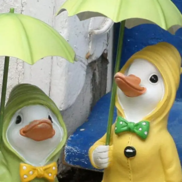 Gyanta Esőkabáta Kacsa Szobor Kézzel Készített Figura Művészi Hozzáadása Életképességi Esőkabát Kerti Készletek A Gyephez - Image 4