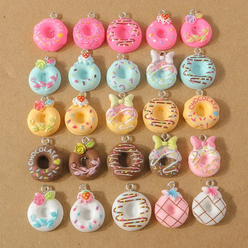 15 Stück Harzmischung Obst Charms Apfel Kirsche Zitrone Charms Anhänger für Schmuckherstellung Ohrringe Halskette DIY Zubehör Zubehör – Detail 8