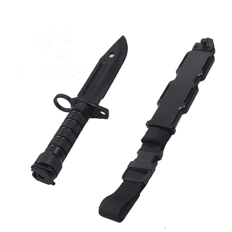 Cosplay Prop Game Knife Retractable Sword Toy Rubber Knife Training Airsoft Knife Rubber with Sheath for Party