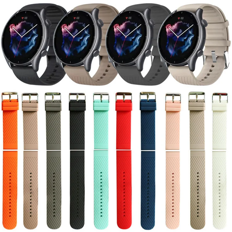 Premium Silicone Strap for Amazfit Smartwatches - 22mm Bracelet