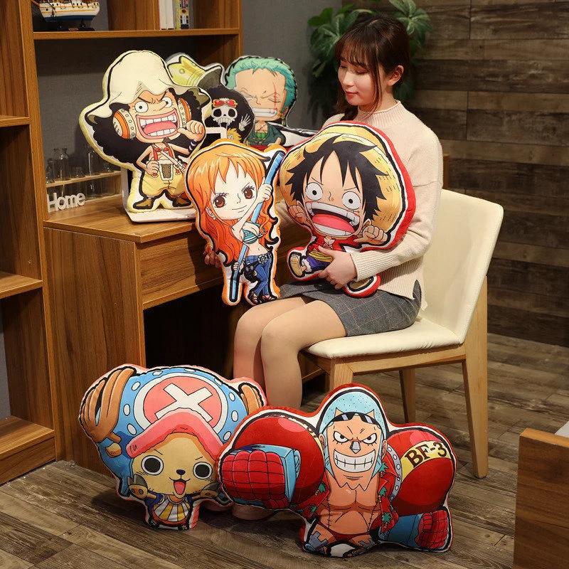 Plush Toys 30CM One Piece Kawaii Pillow Doll Luffy Zoro Sanji Chopper Usopp Japanese Anime Stuffed Toys Cushion Pillow Birthday Gifts