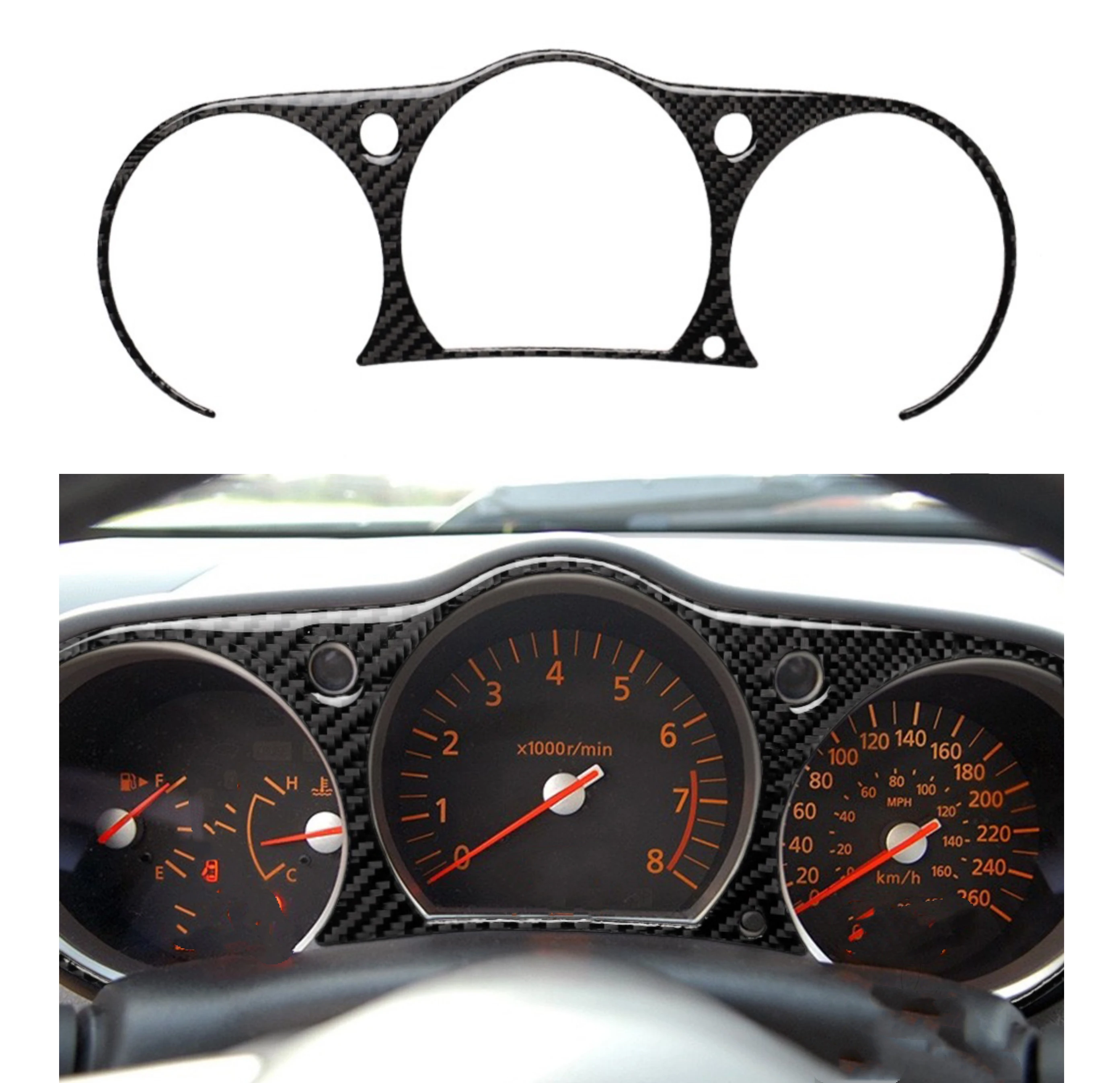 

for Nissan 350Z 2003 2004-2009 Speedometer Surround Decoration Sticker Decal Cover Trim Car Interior Accessories Carbon Fiber