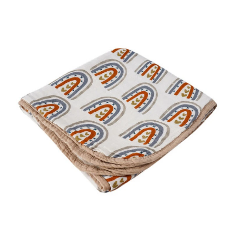 

Baby Blanket Four-layer Bamboo Cotton Edging Air-conditioning Blanket Gauze Cartoon Super Cute Printing Photography Props