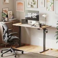 Standing Desk, Stand up Height Adjustable Home Office Electric Desk, 48 x 24 Inch Sit Stand Desk with Splice Board, Rustic Brown 1