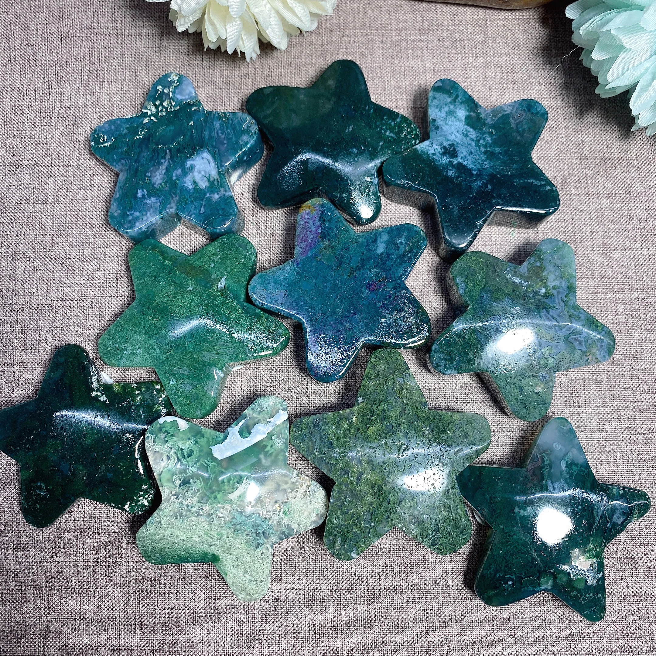 

Звезда из Моха, агата, хрустальные резьбы, Кварцевая звезда, кристалл чакры, Исцеляющие кристаллы, звездный подарок, кристаллы в форме звезды