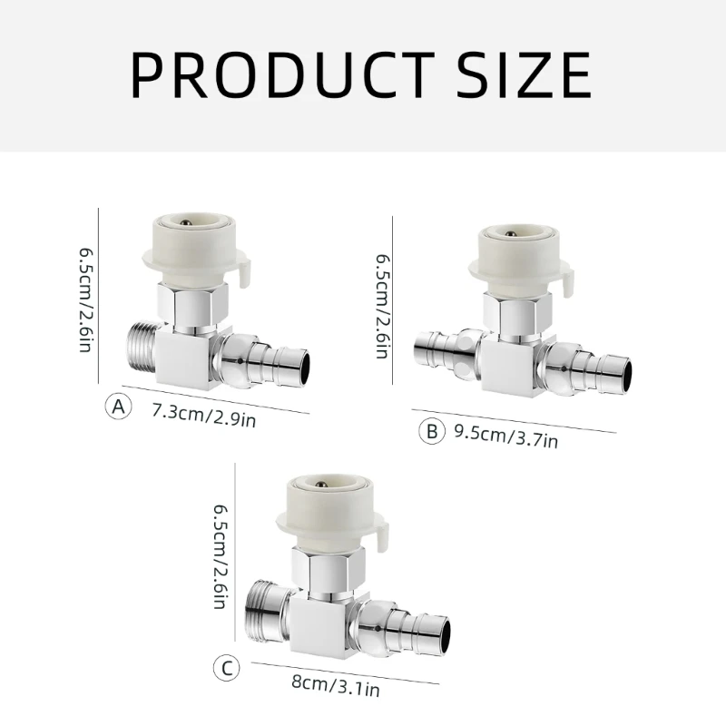 Washing Machine Tap Splitter Faucet Adapter Water Separator Easy to Install R9UD
