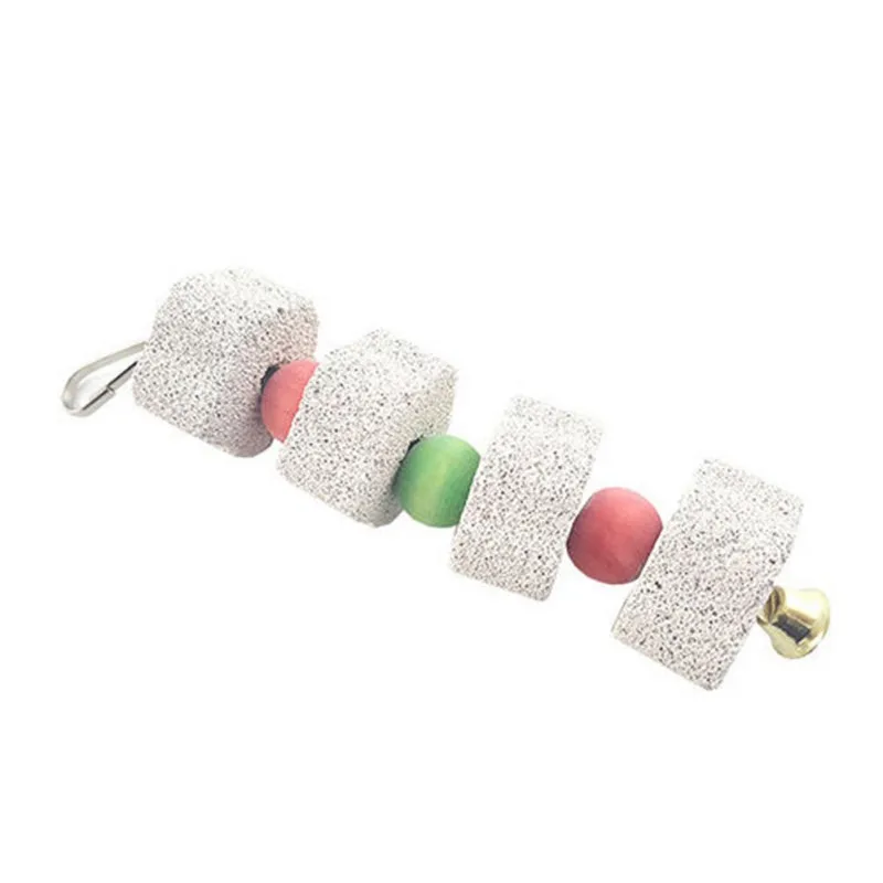 Stone Mineral Pet Supplies Bird Cage Toy Grinding Stone Flower Shape Hang Style Parakeet Toys for Parrot Accessories
