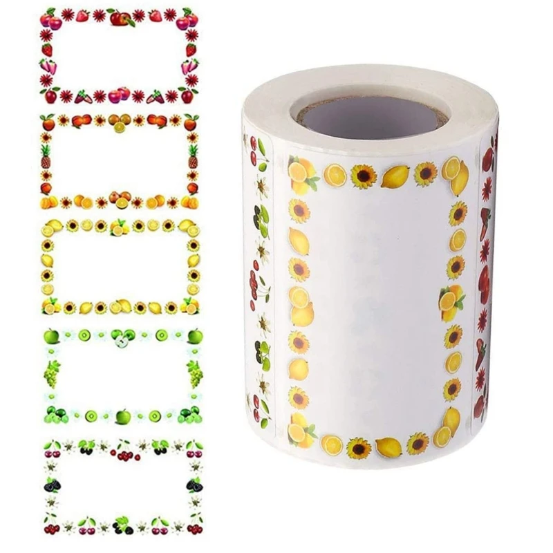 Assorted Color Name Tag Stickers 500pcs/Roll Writable Chalkboard Labels for Books Files Household Items Identification