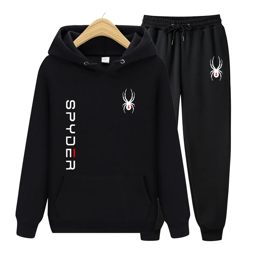Men's Letter Printed Hooded Sweatshirt Pants Autumn Winter Suit for Sports Set Tracksuit Set Outdoor Suit Set