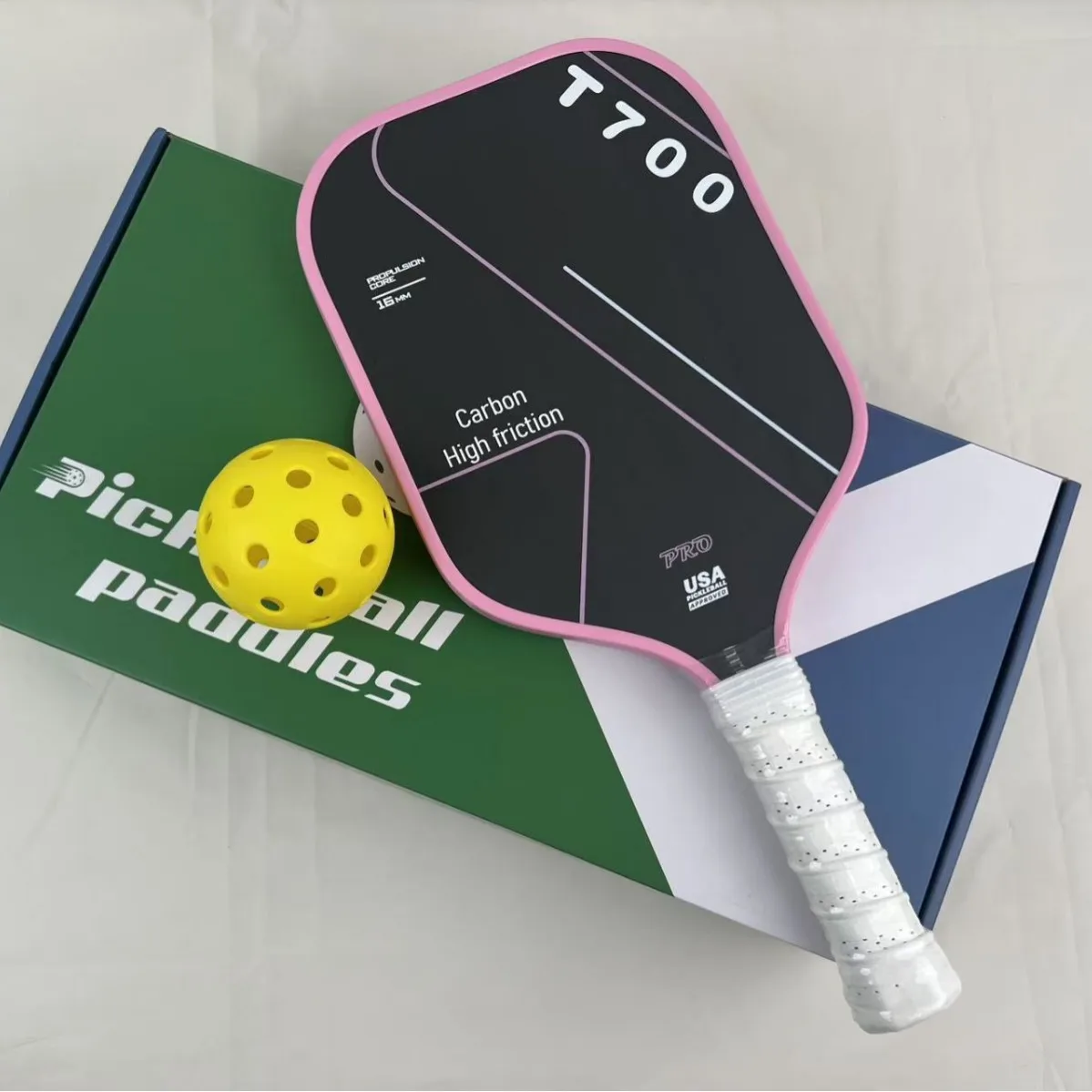T700 Raw Carbon Fiber Pro Pickleball Paddle USAPA Approved Set 16MM Polymer Honeycomb Core Rackets Enhanced Power & Control