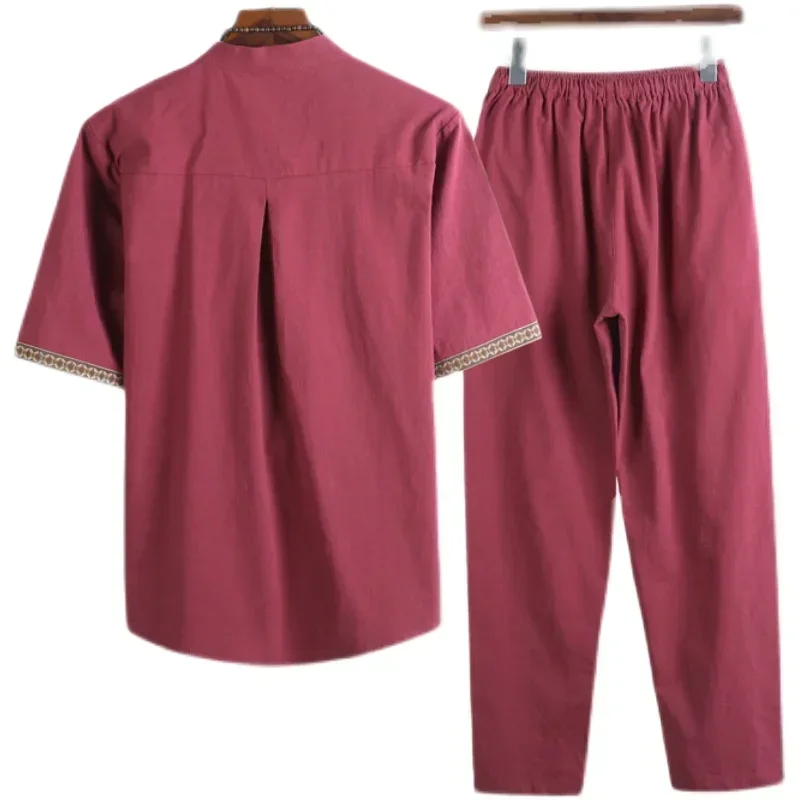 Chinese Dress Martial Arts Clothing Summer Chinese Style Linen Tang Suit Traditional Clothing Men Shorts Tai Chi Uniform