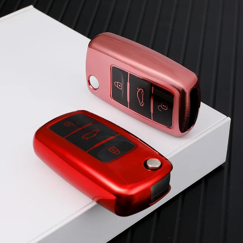 Car Key Shell Key Cover Case Holder Keychain for VW Volkswagen Polo Golf Passat Beetle Caddy T5 Up Eos Tiguan Jetta for Skoda Octavia A5