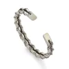 Retro Alloy Double Layer Bracelet Simple Men's Imitation Braided Shape Adjustable Cuff Bracelet Fashion Jewelry 4