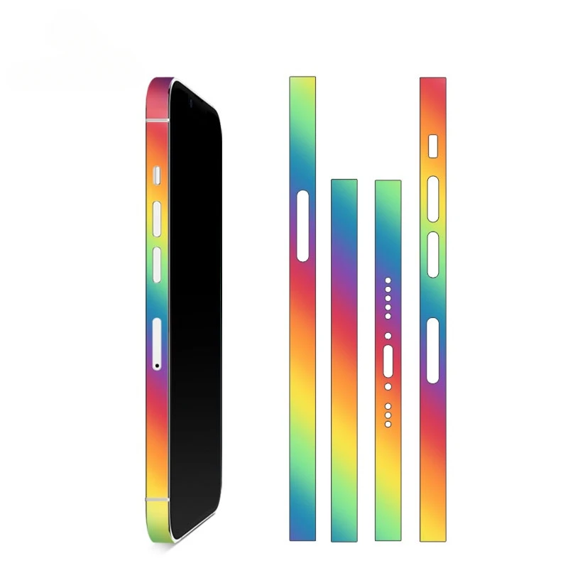Hot Aurora Side Skin Per Iphone 14 13 12 Pro Max Decalcomania Skin Frame Screen Protector 3M Border Film Protection Sticker