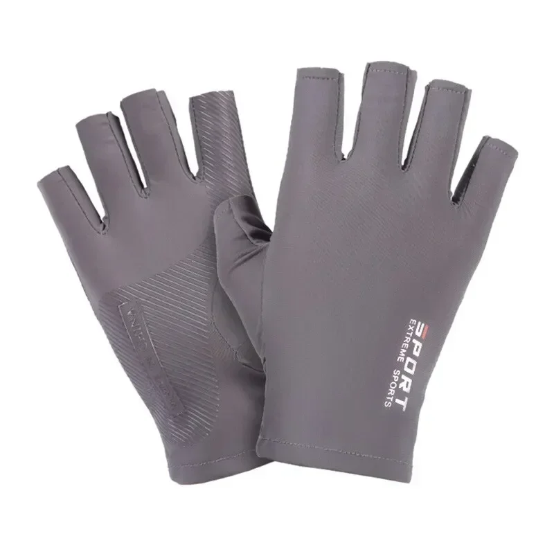 Ice Silk Halffinger Cycling Gloves for Men and Women Outdoor Sports Fitness Driving Fishing Highelastic Comfortable cycling gloves fingerless gloves fishing gloves sports gloves half finger gloves