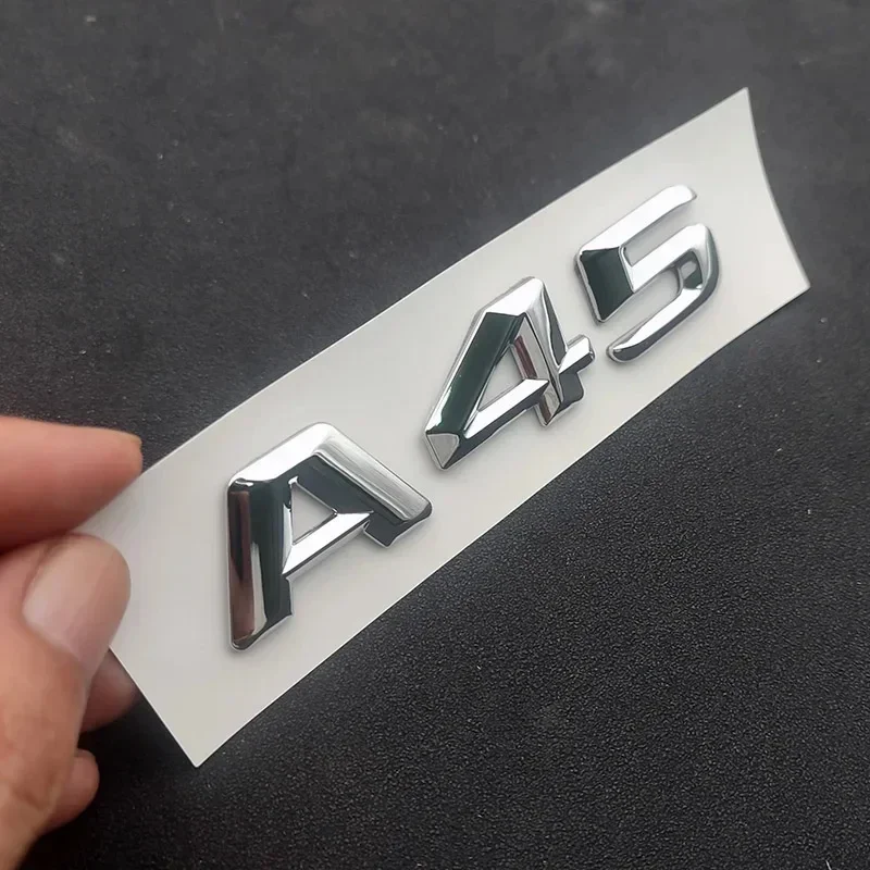 자동차 스티커 후면 트렁크 글자 배지 엠블럼 크롬 블랙 로고 3D 스티커, 메르세데스 A45 AMG W176 W177 14-16 자동차 액세서리
